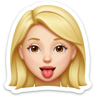 Girl with tongue out winking sticker