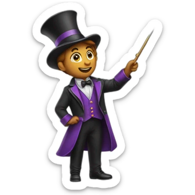 Magician with magic wand  sticker