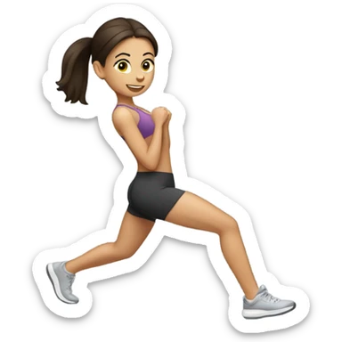 Brunette girl exercising  sticker