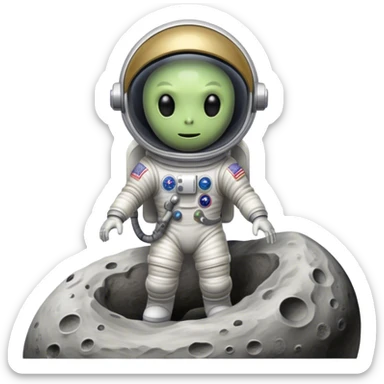alien astronaut, and, usa astronaut, on moon sticker