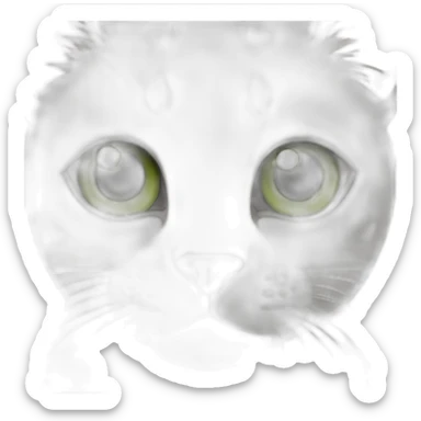 un gatico con ojos grandes, verdes agresivos, manita altas y uñas afuera saludando  sticker