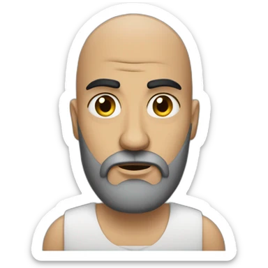 unamused bald arab guy with black beard sticker
