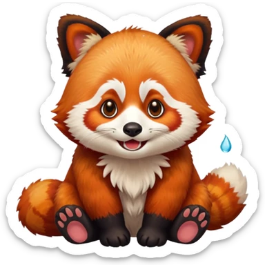 red panda with tears of laughter emoji sticker