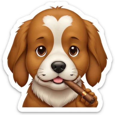 dog with a cigar sticker