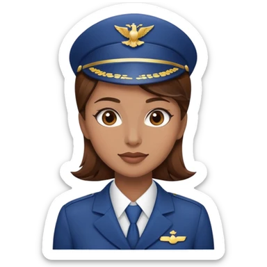 Flight attendant brown hair sticker
