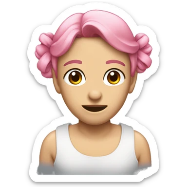 Audífonos con moño rosa sticker