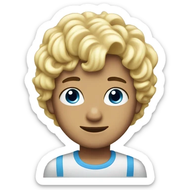Boy Blondie curl blue eyes sticker