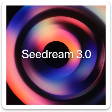 remake this and make "Seedream V3" bit bigger sticker