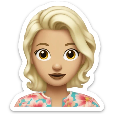 Blonde lady in floral dress with Ugg shoes sticker