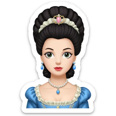 marie Antoinette fashion dark haired woman sticker