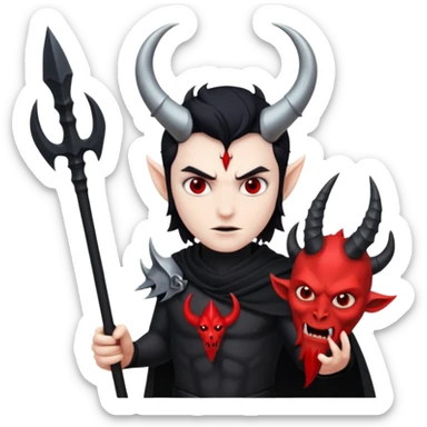satan holding trident sticker