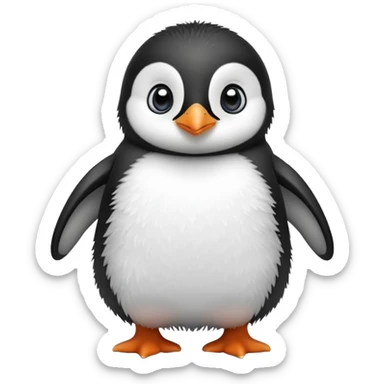 Cute baby penguin with big eyes waddling sticker