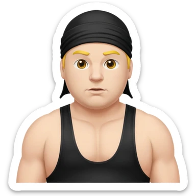 White skin fat guy with black durag in wrestling singlet sticker