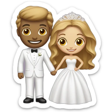 bride and groom in Vegas white sticker