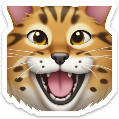 Bengal cat yawning sticker