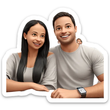 smiling friends indoors together sticker