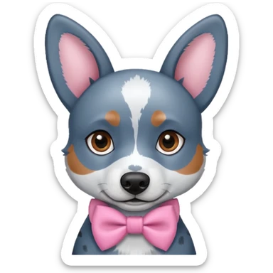 Blue heeler with pink bow sticker