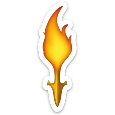 flame in the shape of ukrainian trident sticker
