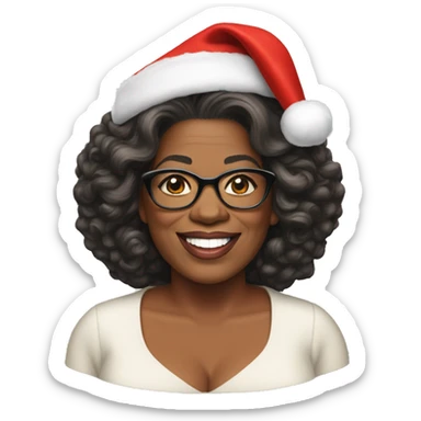 Oprah Winfrey with santa hat sticker