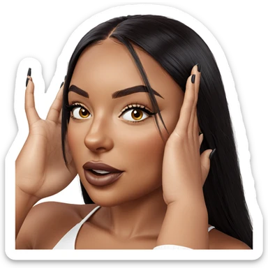 portrait of a dark-skinned girl sticker