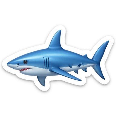 glitter azul-marinho tubarão sticker