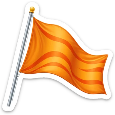 Orange wavy flag sticker