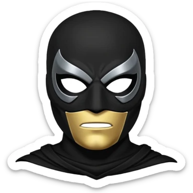 marvel character black holt with iconic black mask sticker