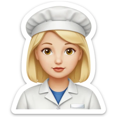 Woman, plump, polish, blonde, food safety  sticker