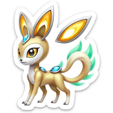 Futuristic Meloetta-Vernid-Fionbri-Protogen-Pokémon-Digimon-Fakémon-fusion-hybrid-creature sticker