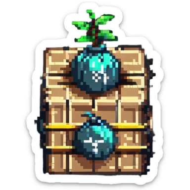 power up crate with bomb symbol for a video game sticker