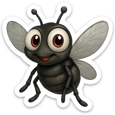 can you change its colors to look more like a real fly. leave the eyeballs white. trasparent background sticker