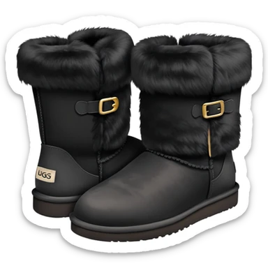 super realistic short black uggs sticker