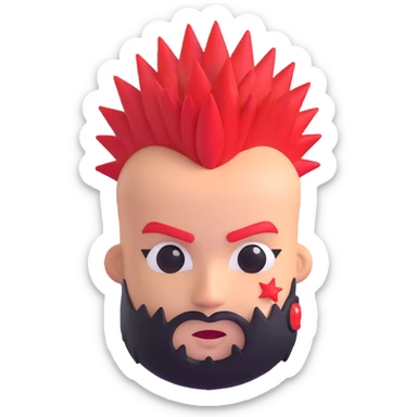red punk mohawk emoji sticker