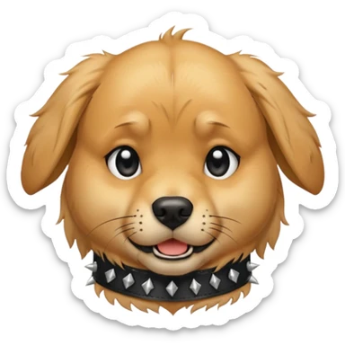 Crying golden retriever dog wearing goth accessories sticker