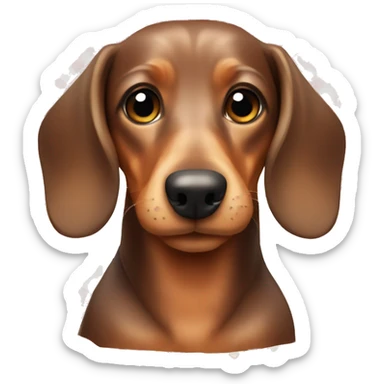 Cute dachshund with a plaid sticker