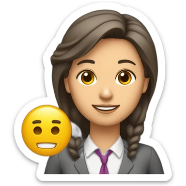 una jefa una docente y un secretario en una oficina sticker