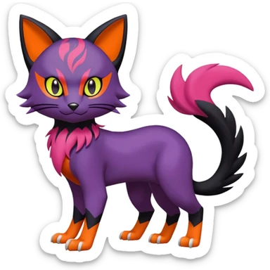 Liepard-Noibat-Litten-Sprigatito-Pokémon-fusion-creature (full body) sticker