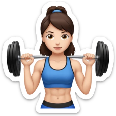 Brunette fair skin girl gym working out weights sticker