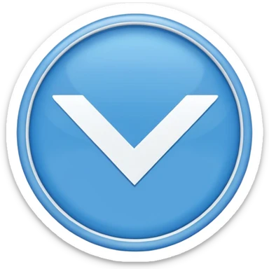 blue circle with white checkmark inside sticker