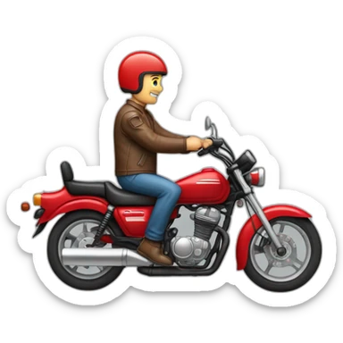 A middle age man on motorcycle honda Red 250 1885  sticker
