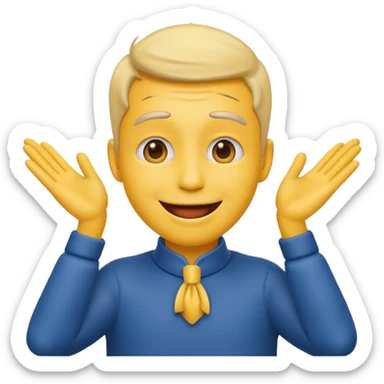 Emoji man joyful with hands on his neck sticker