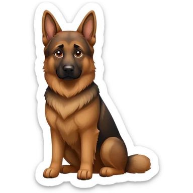Dark face German Shepherd sitting sticker
