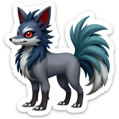 Mightyena-Zorua-Silvally-Fakémon-hybrid-creature (full body)  sticker