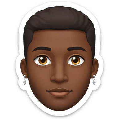 ball dark-skinned male with stud earrings sticker