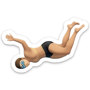 inexperienced determined person diving into a pool of divers, with a pool named confidence... glowing body  in water sticker