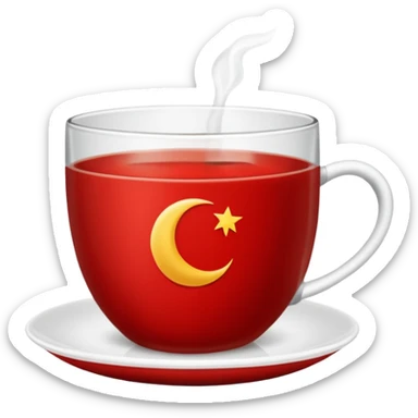 Çay bardağı ile çay sticker