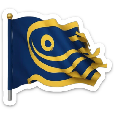 turkey flag with dark blue and yellow colors sticker