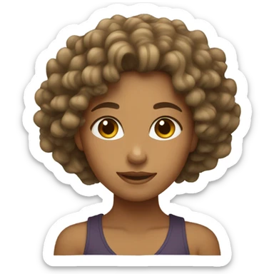 Tan girl with curls sticker