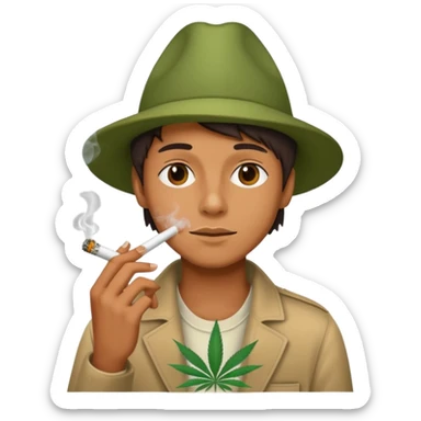 someone smoking marijuana sticker