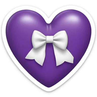 purple Heart with white bow sticker